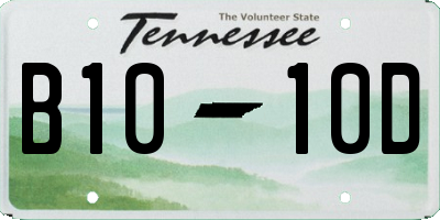 TN license plate B1010D