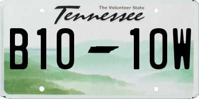 TN license plate B1010W
