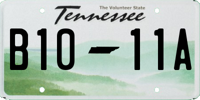 TN license plate B1011A
