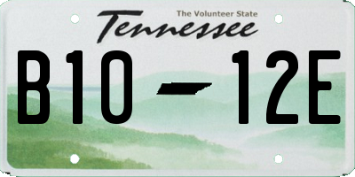 TN license plate B1012E