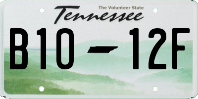 TN license plate B1012F