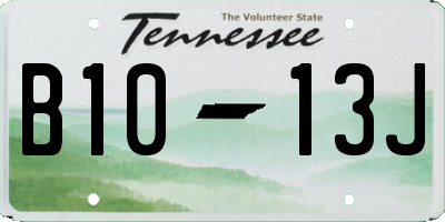 TN license plate B1013J