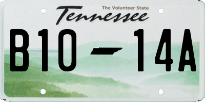 TN license plate B1014A