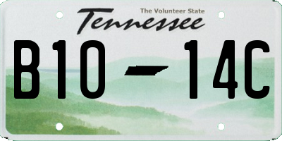 TN license plate B1014C