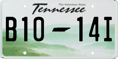 TN license plate B1014I