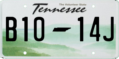 TN license plate B1014J
