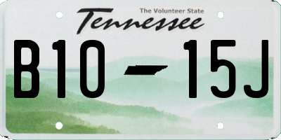 TN license plate B1015J