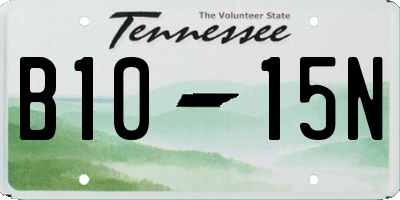 TN license plate B1015N