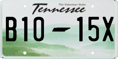 TN license plate B1015X