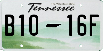 TN license plate B1016F