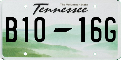 TN license plate B1016G