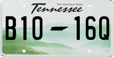 TN license plate B1016Q