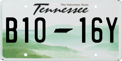 TN license plate B1016Y