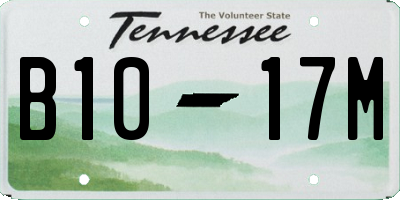 TN license plate B1017M
