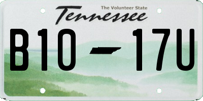 TN license plate B1017U