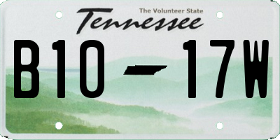 TN license plate B1017W