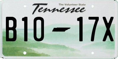 TN license plate B1017X