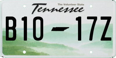 TN license plate B1017Z
