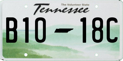 TN license plate B1018C