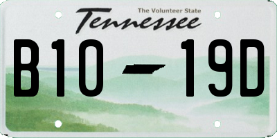 TN license plate B1019D