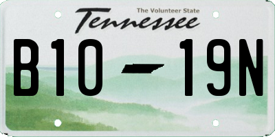 TN license plate B1019N