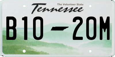 TN license plate B1020M