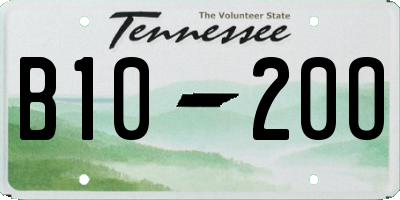 TN license plate B1020O