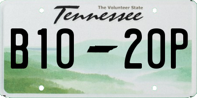 TN license plate B1020P