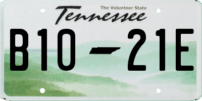 TN license plate B1021E