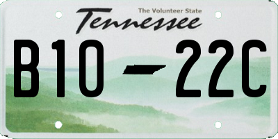 TN license plate B1022C