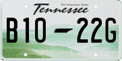 TN license plate B1022G