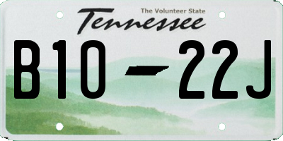 TN license plate B1022J