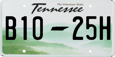 TN license plate B1025H