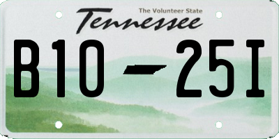 TN license plate B1025I