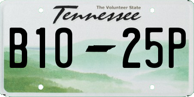 TN license plate B1025P