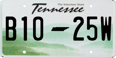 TN license plate B1025W