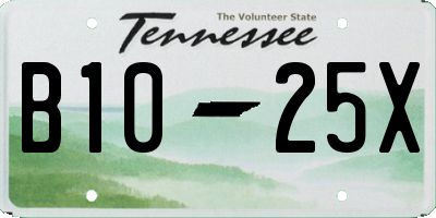 TN license plate B1025X