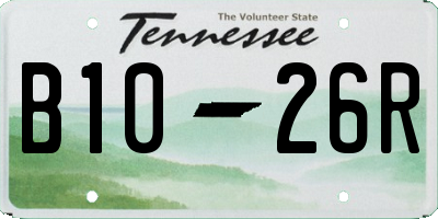 TN license plate B1026R