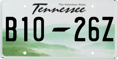 TN license plate B1026Z