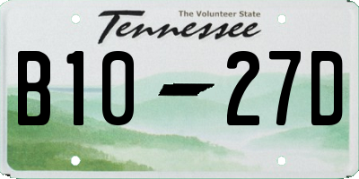 TN license plate B1027D