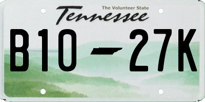 TN license plate B1027K