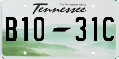 TN license plate B1031C