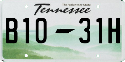 TN license plate B1031H