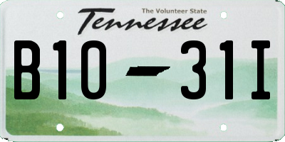 TN license plate B1031I