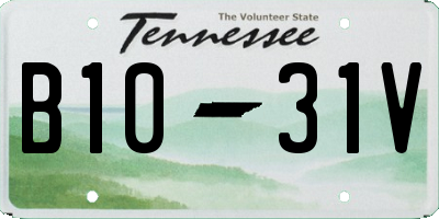 TN license plate B1031V