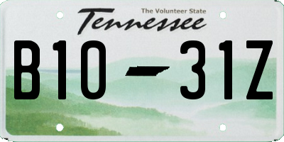 TN license plate B1031Z