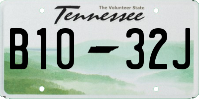 TN license plate B1032J