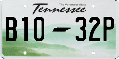 TN license plate B1032P
