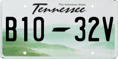 TN license plate B1032V