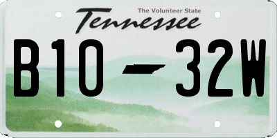 TN license plate B1032W